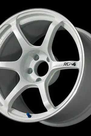 Advan RG-4 17x8.0 / +54 Offset / 5-114.3 / 73mm Bore / Racing White Metallic & Ring Free Delivery