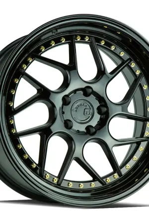 Affordable Aodhan DS01 19X9.5 5X114.3 +22 Offset Wheel - Gloss Black W /Gold Rivets