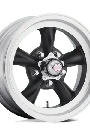 American Racing Vintage VN105 TORQ THRUST D 5X120.65 14X6 -2 SATIN BLACK W/ MACHINED LIP Same Day Shipping
