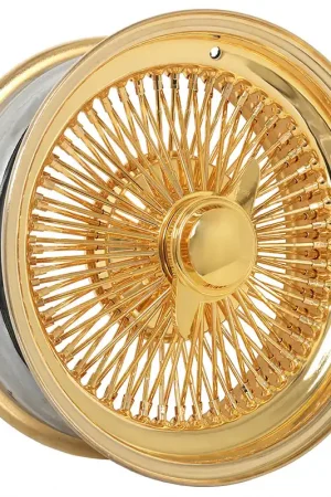 14x7" LA Wire Wheels Standard 100-Spoke Straight Lace American Gold Plating Rims Don’t Miss Out