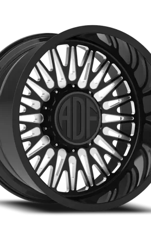 Adf Bobtail Wheel - 22x12 6x139.7 Gloss Black/Machined -40mm - MINIMUM PURCHASE OF 4 - FREE T-SHIRT INCLUDED! Top Rated