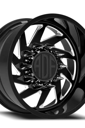 Adf Contractor Left Wheel 24x14 5x139.7 Gloss Black/Machined -76mm - MINIMUM PURCHASE OF 4 - FREE T-SHIRT INCLUDED! Reduced Price