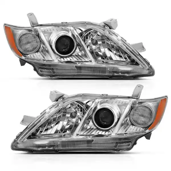 ANZO 2007-2009 Toyota Camry Projector Headlight Chrome Amber (OE Replacement) Discount