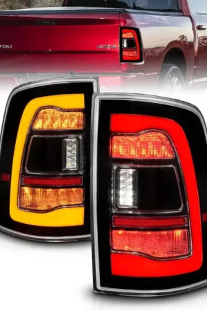 Buy Today ANZO 09-18 Dodge Ram 1500 Sequential LED Taillights Black w/Switchback Amber Signal