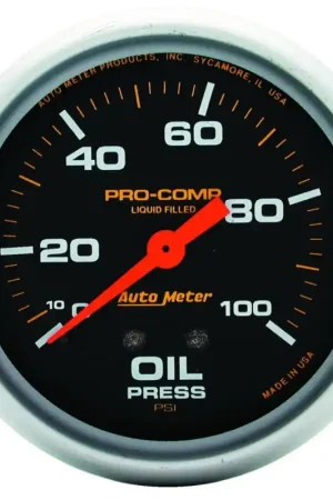 Handmade Autometer Liquid Filled Mechanical 66.7mm 0-100 PSI Oil Pressure Gauge