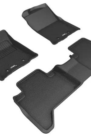 3D MAXpider 2018-2020 Toyota Tacoma Double Cab Kagu 1st & 2nd Row Floormats - Black Flash Sale