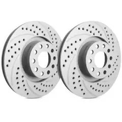 SP Performance Double Drilled and Slotted Brake Rotors - Rear Fan Favorite